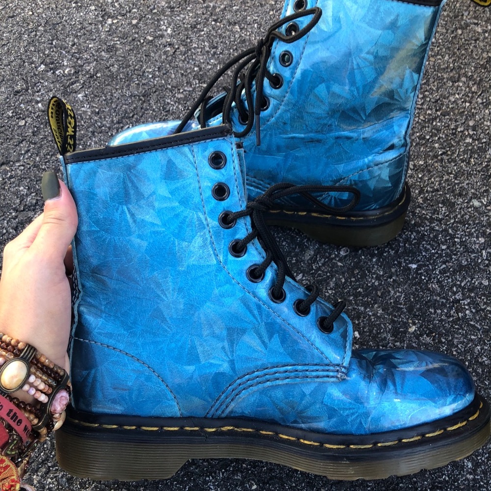 Blue Holographic Doc Martin’s